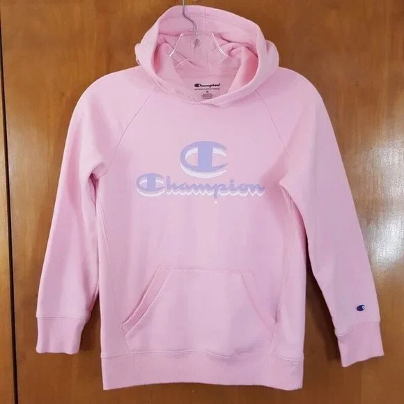 Pink Champion Sweatshirt Youth Champion Hoodie Kids Pink 2025
